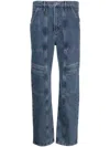Agolde Blue Cargo Straight-leg Jeans In Blue