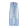 Agolde Blue Cotton Straight-leg Jeans In Multi
