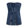 Agolde Strapless Denim Cover-up In Blue