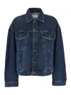 Agolde 'dalton' Blue Jacket With Classic Collar And Puffed Sleeves In Blue