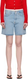 Agolde Blue Dame Denim Shorts In Blue
