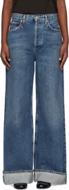 Agolde Dame Rigid High-rise Wide-leg Jeans In Control (dk Ind)