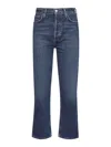 Agolde 90's Pinch Waist Crop Jeans In Solace In Blue