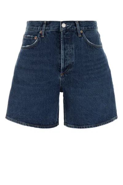 Agolde Blue Denim Dame Shorts