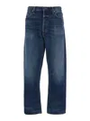 Agolde Blue Five-pocket Jeans With Lightened Effect In Regenerative Cotton Man In Blue