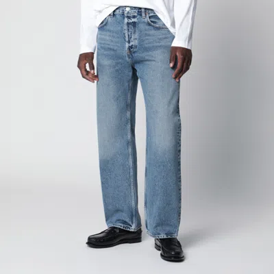 Agolde Straight Leg Denim Jeans Five Pockets Belt Loops In Blue