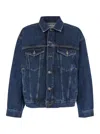 Agolde Blue Jacket With Vintage Effect In Denim Man In Blue