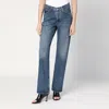 Agolde Blue Jeans With A Faded Effect In Blended Regenerated Denim