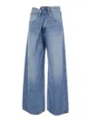 Agolde Blue Jeans With Front-fold Design And Logo Patch On The Rear In Blue