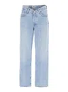 Agolde Blue Jeans With Wide Leg And Logo Patch On The Rear In Blue