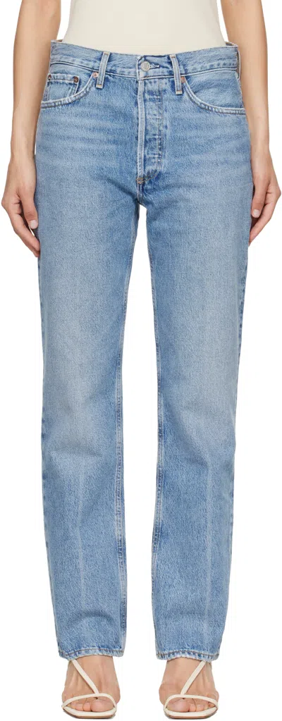 Agolde Blue Lana High Rise Vintage Straight Jeans