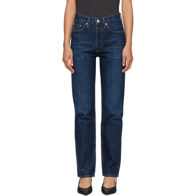 Agolde Midrise Wideleg Jeans In Blue