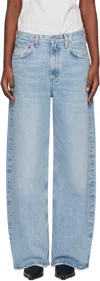 Agolde Low Curve Rigid Mid-rise Tapered Jeans In Blue