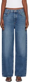 Agolde Harper Jeans Mid Rise Relaxed Straight Jeans Echo In Essence (dk Ind)