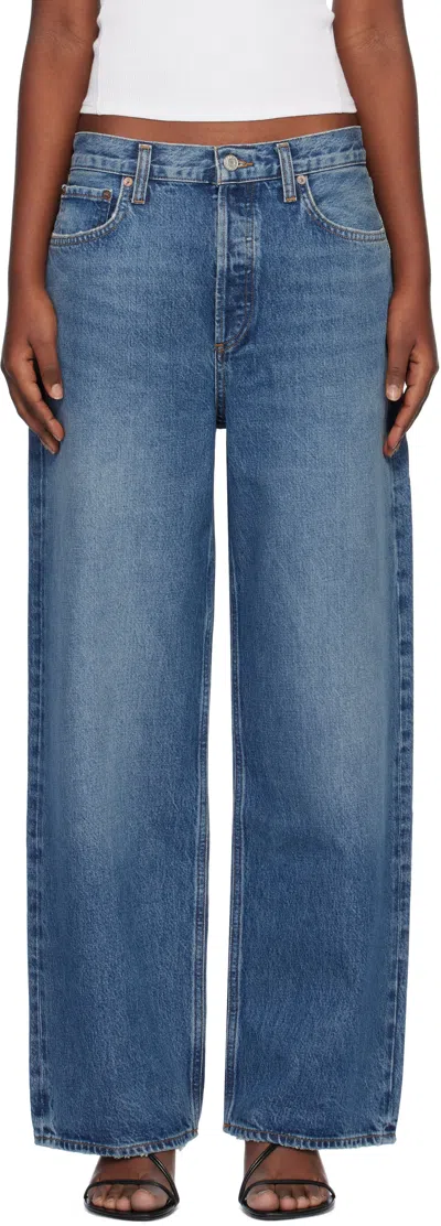 AGOLDE BLUE LOW SLUNG BAGGY 30.5 JEANS