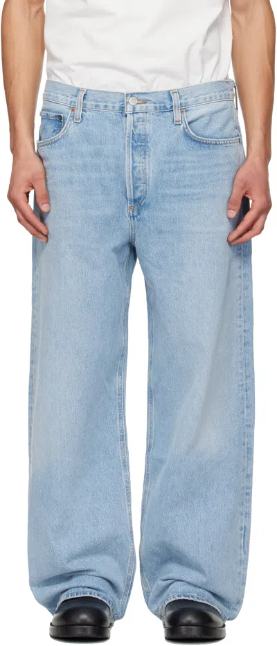Agolde Blue Low Slung Baggy Jeans