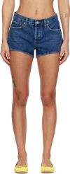 Agolde Dame High Waist Mid Length Relaxed Denim Shorts In Blue