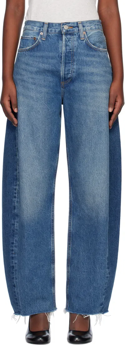 Agolde Luna Curved Leg Jeans In Blue