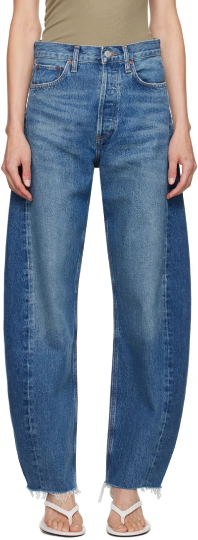 Agolde Luna Curved Leg Jeans In Blue