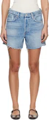 Agolde Parker Long Shorts In Fairway In Blue