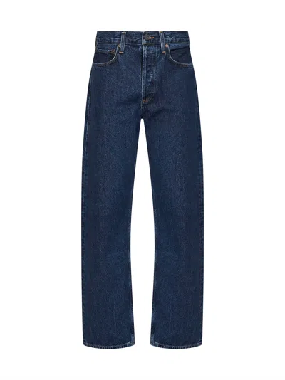Agolde Blue Regenerative Cotton Denim Kelly High-rise Jeans In Brown