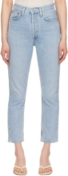 Agolde Blue Riley Jeans In Dimension