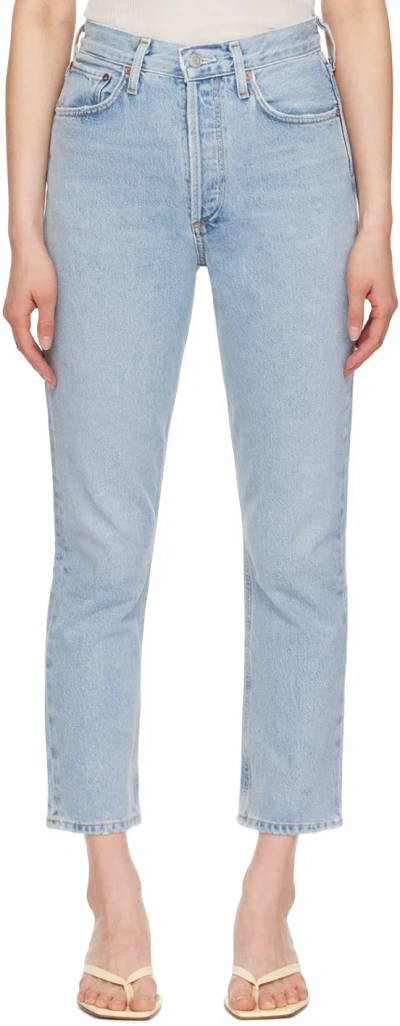 Agolde Blue Riley Jeans In Dimension