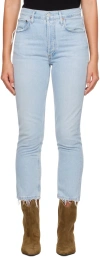 Agolde Blue Riley Jeans In Reputation (pale Vin
