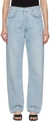 Agolde Low Slung Baggy Jeans In Blue
