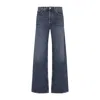 Agolde Cotton Flared Leg Denim Trousers In Blue