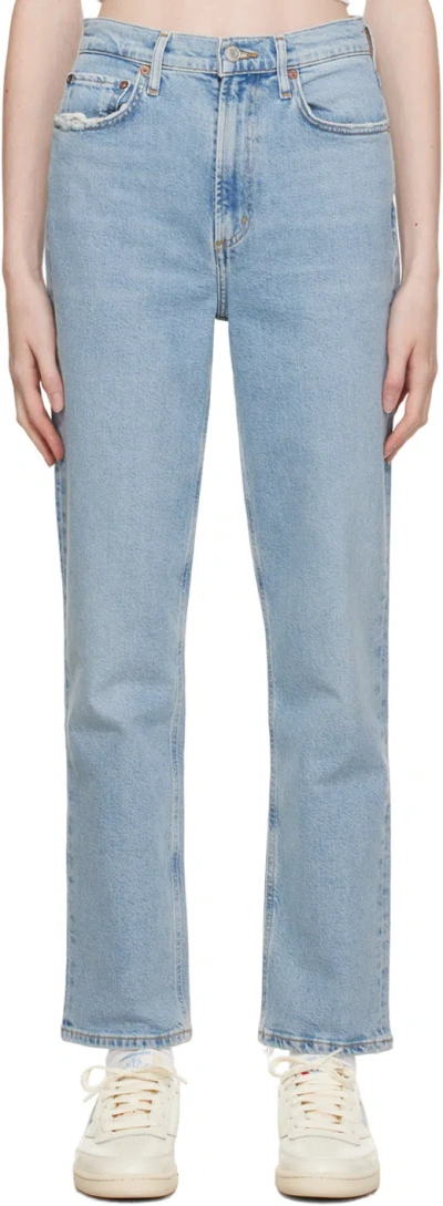 Agolde Blue Stovepipe Jeans In Destination (light V