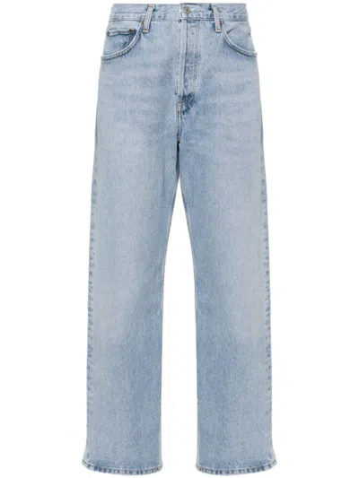 AGOLDE BLUE STRAIGHT-LEG JEANS