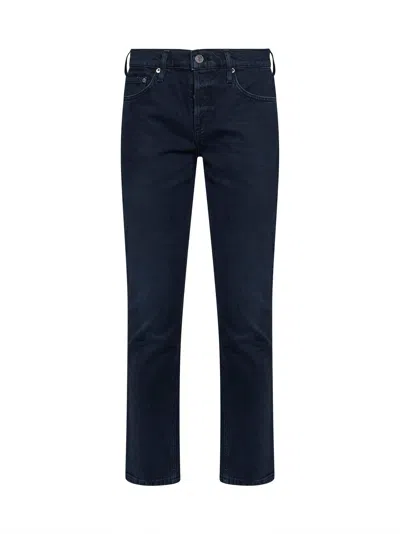 Agolde Blue Stretch Denim Cocktail Slim Ankle Jeans