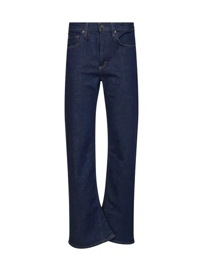 Agolde Blue Stretch Denim Mid Rise Kick Boot Jeans