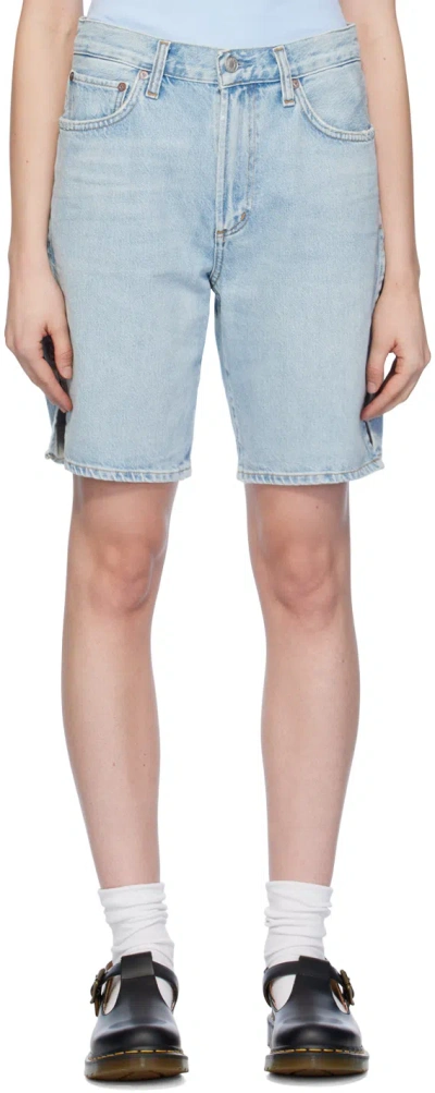 AGOLDE BLUE VIDA DENIM SHORTS