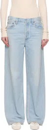 Agolde Blue Wide Low Slung Jeans
