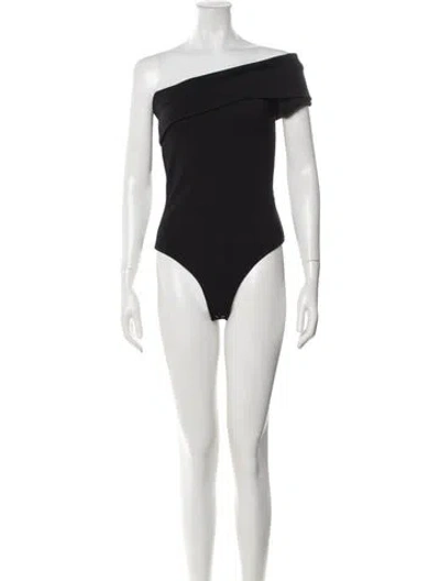 Pre-owned Agolde Bodysuit Off-the-shoulder Bodysuit In Black