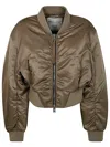 Agolde Satin Finish Bomber Jacket With Ribbed Hem
