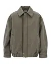 Agolde Grained-effect Bomber Jacket In Gray