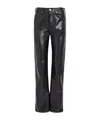 Agolde Bootcut Leather Trousers In Black
