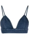 Agolde Triangle-cup Denim Crop Top