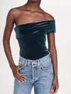 Agolde Bree Velvet One Shoulder Bodysuit In Multi
