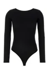 Agolde Ribbed Texture Long Sleeves Scoop Back Bodysuit