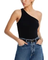 Agolde Brita One Shoulder Tank In Black