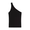 Agolde Brita One Shoulder Tank In Black