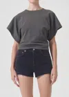 Agolde Black Dee Denim Shorts In Multi