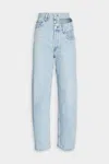 Agolde Broken Waistband High Rise Relaxed Straight Leg Jeans In Sideline