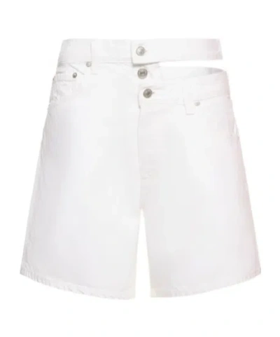 Agolde Broken Waistband Shorts In White