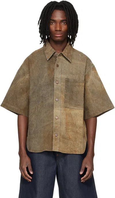 Agolde Brown Comfort Stretch Watson Denim Shirt