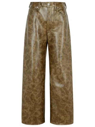 AGOLDE AGOLDE BROWN RECYCLED LEATHER BLEND TROUSERS